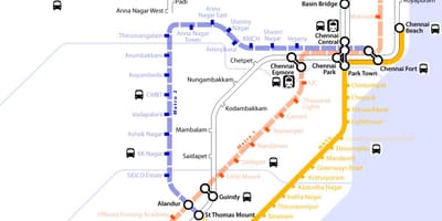 Карта на метрото в Ченай
